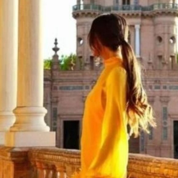 Feather Dress Yellow - Picture 6 of 12